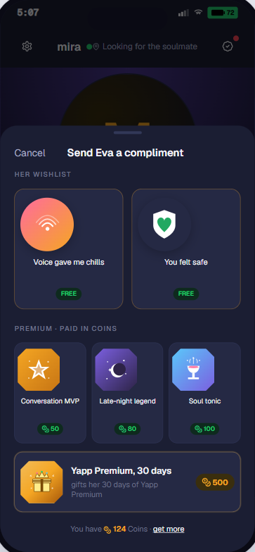 Yapp compliment picker